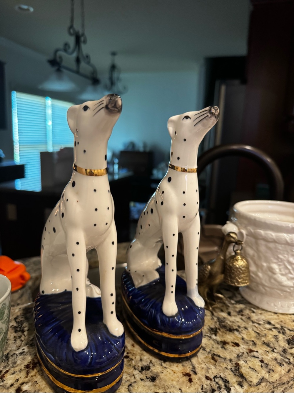 Vintage pair of Fitz and Floyd Staffordshire-style Dalmatian bookends